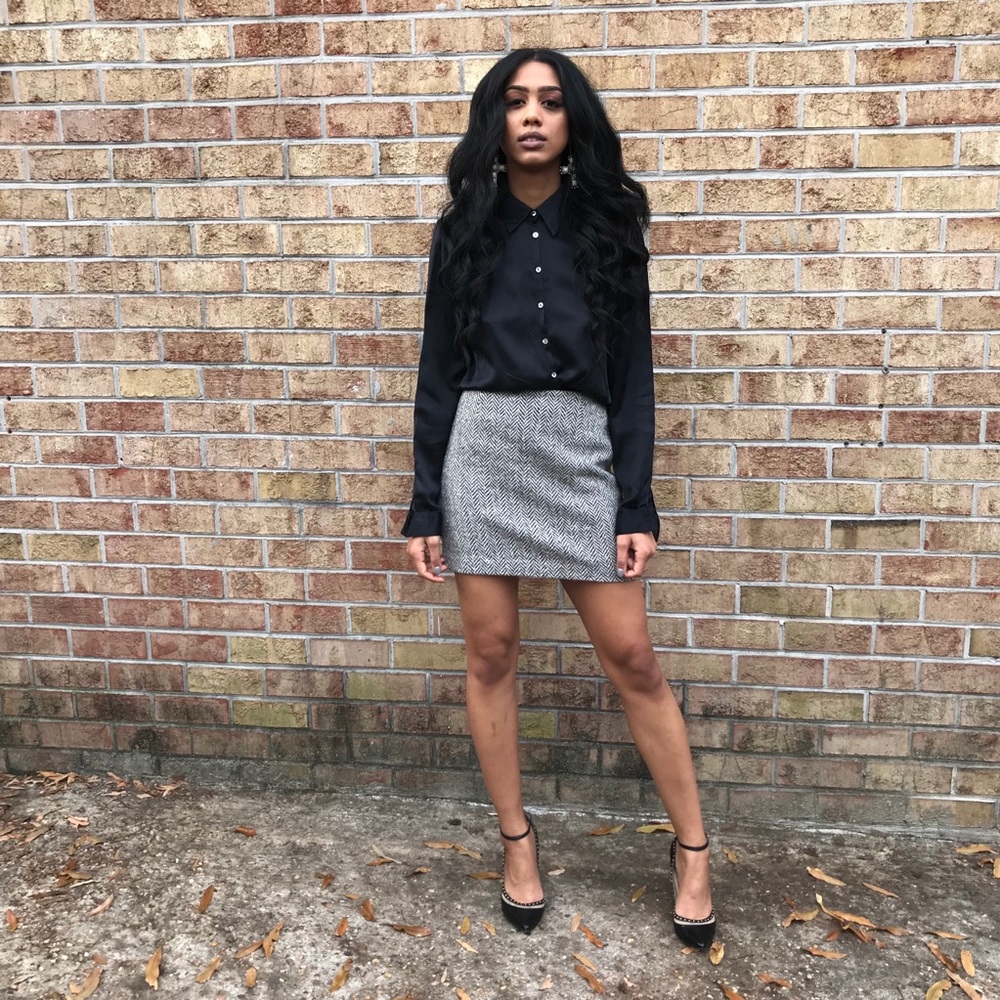 Vintage Gap Herringbone Wool Skirt